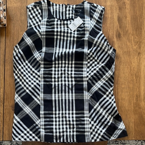 NWT Ann Taylor Black and White Checkered Top - Picture 1 of 5
